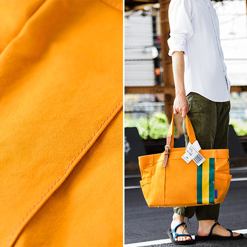【DOUBLELOOP】JOURNEY resort tote“LARGE”「ブラジル×オレンジ」/帆布トートバッグ