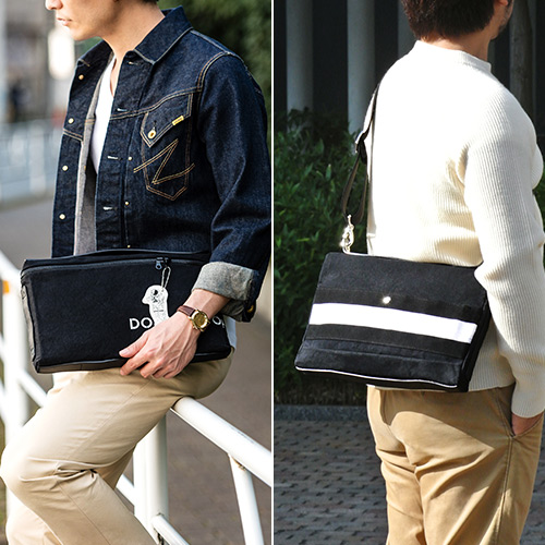 【DOUBLELOOP】JOURNEY resort “CLUTCH”「SPACE」/帆布ショルダークラッチバッグ