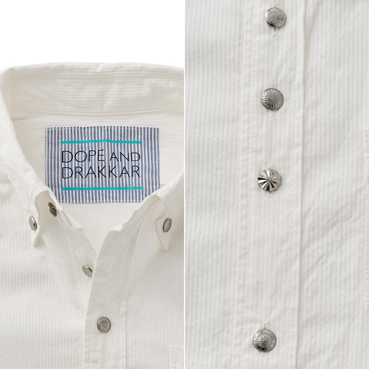 【DOPE&DRAKKAR】コンチョ　ボタンダウンシャツ