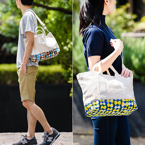 【佐藤防水店】よつめ染布舎“ハマグリ” トートバッグ M