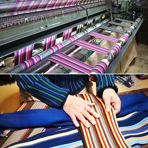 【松井ニット】KNITTING INN 綿麻マルチカラーストライプマフラー