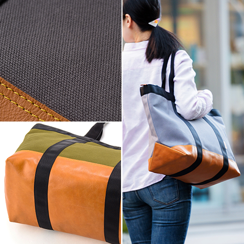 【AFRIX】LEATHER CANVAS BAG L