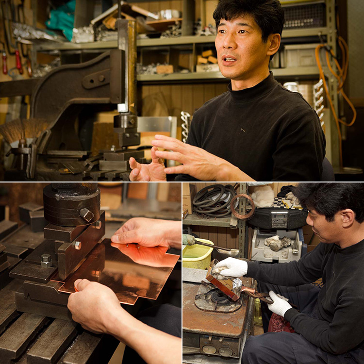 中村銅器製作所 銅玉子焼鍋 12長 銅製 フライパン 玉子焼き器 錫引き