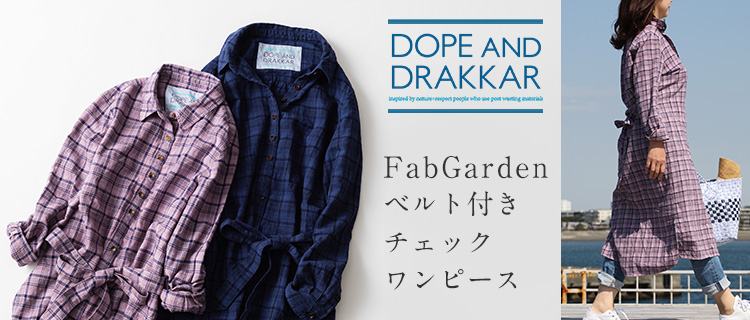 【DOPE&DRAKKAR】FabGarden ベルト付きチェックワンピース