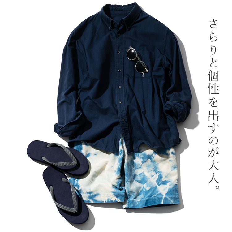 【DOPE&DRAKKAR】タイダイ染めストレッチコーデュロイショーツ