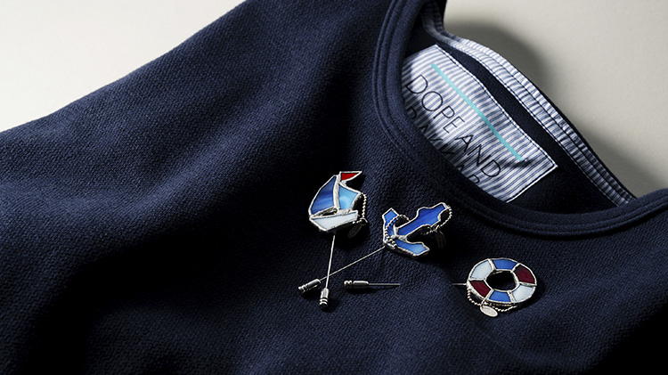 【DOPE&DRAKKAR】ステンドグラス　マリンピンブローチ