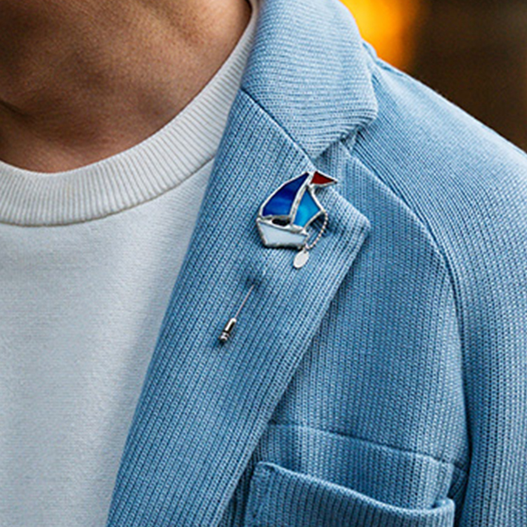 【DOPE&DRAKKAR】ステンドグラス　マリンピンブローチ