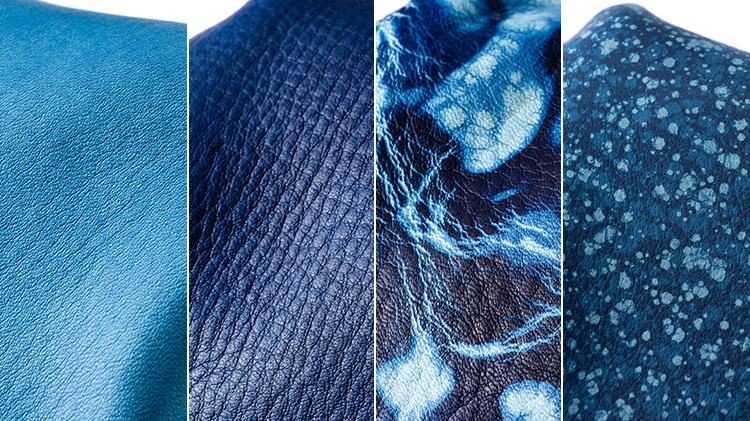【池之端銀革店】Cramp×SUKUMO Leather 藍染めがま口財布