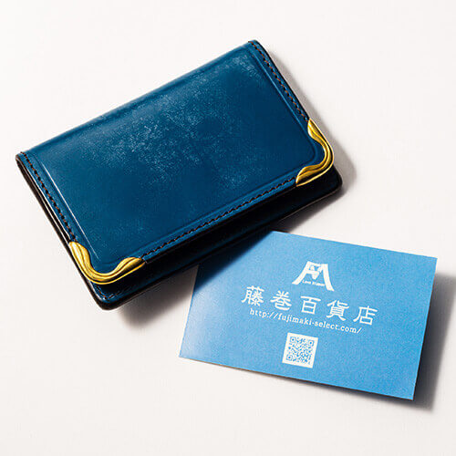 ファッション小物新品　フィーコ　メンズ　ブライドルレザー　パスケース/カードケース/名刺入れ　青