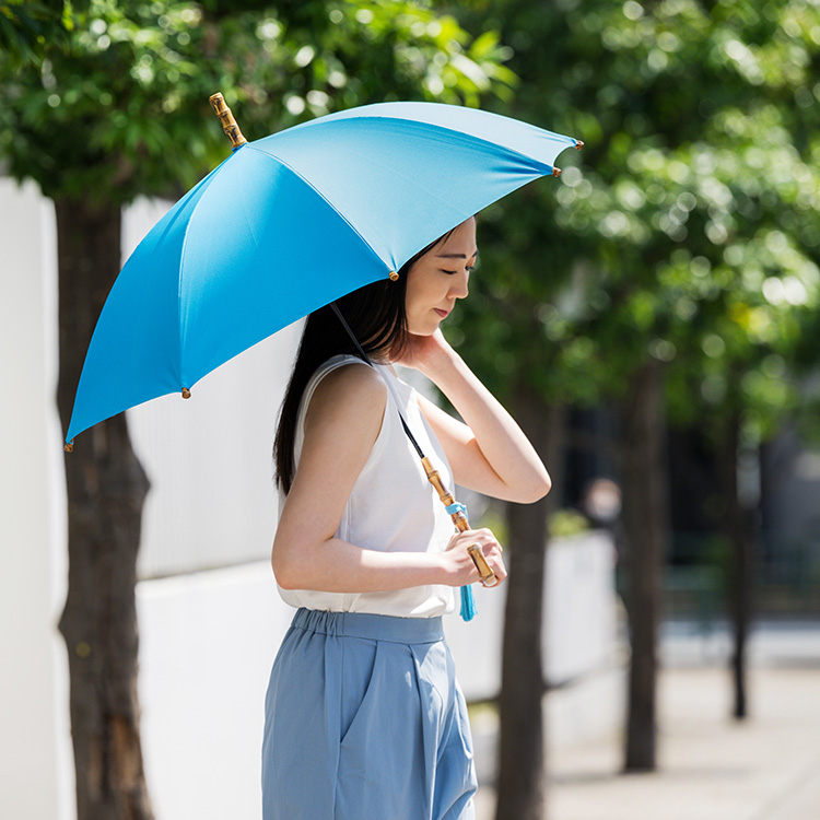 【WAKAO】晴雨兼用ターコイズブルー傘　藤巻別注モデル（遮光・遮熱）