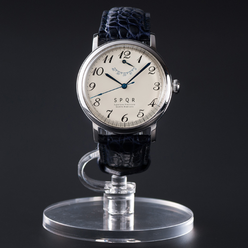 SPQR】THE SPQR「紺クロコダイル+Iタイプ３つ折れバックル腕時計