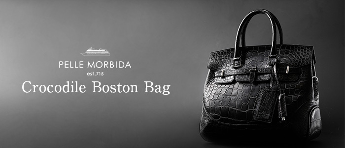 【PELLE MORBIDA】 Crocodile Boston Bag