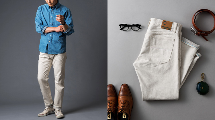 【オイカワデニム】OIKAWA DENIM ストレート ナチュラルホワイトデニム