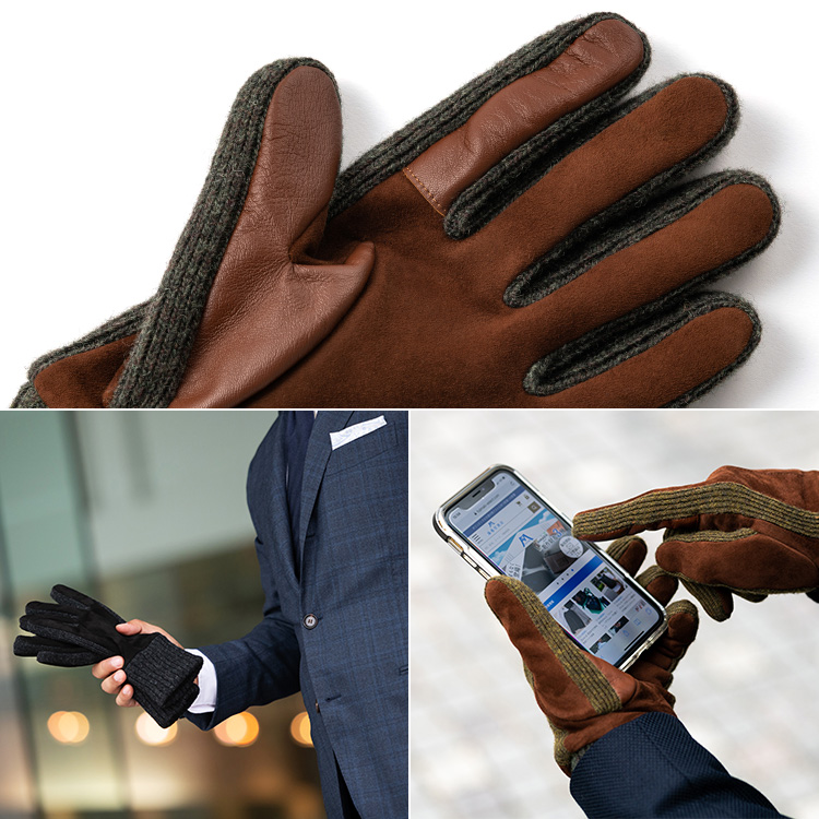 Kuroda やぎ革スウェードメンズグローブ スマホ対応モデル 藤巻百貨店