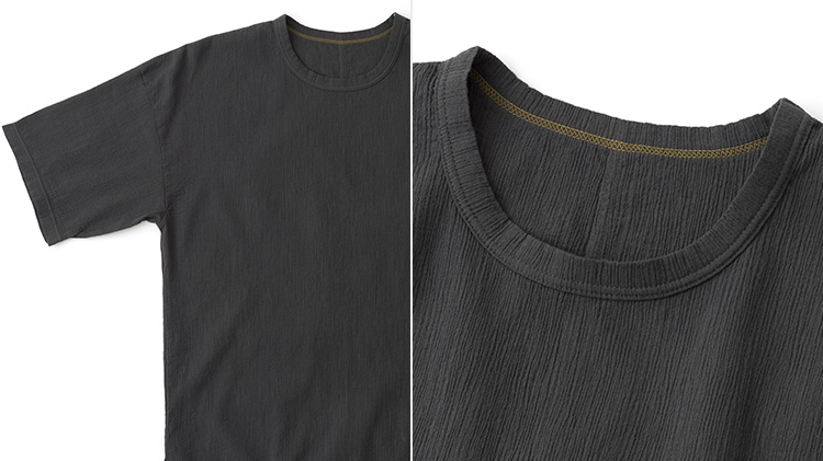 YAMASHIRO】藤巻別注 自然シボ 楊柳 ドロップショルダーTシャツ