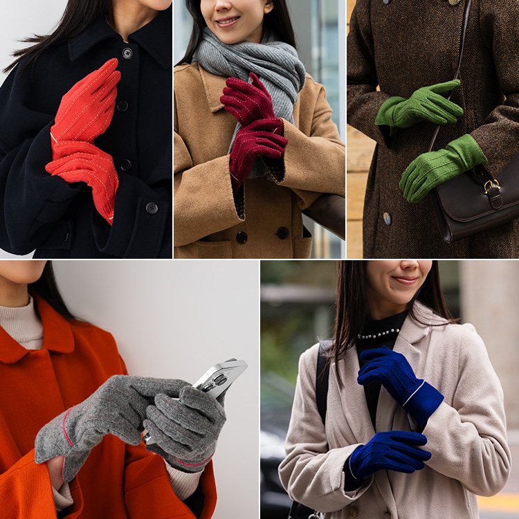 【福田手袋】L'apero（ラペロ）カシミヤステッチグローブ
