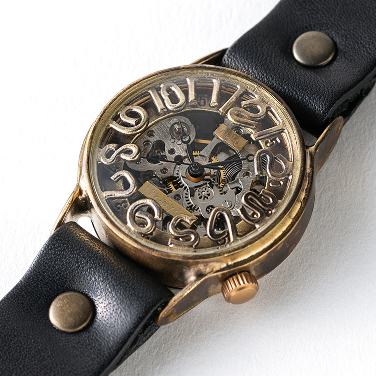 ArtyArty】クラフト時計／NABE「手巻き機械式スケルトン腕時計 BHW-064 