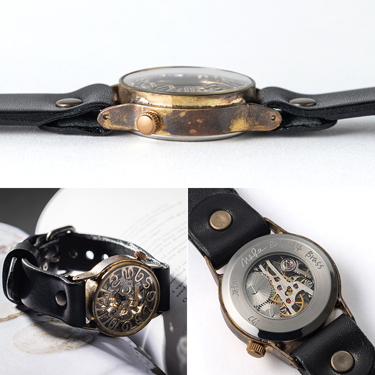 ArtyArty】クラフト時計／NABE「手巻き機械式スケルトン腕時計 BHW-064