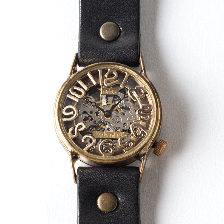 【ArtyArty】クラフト時計／NABE「手巻き機械式スケルトン腕時計 BHW-064」