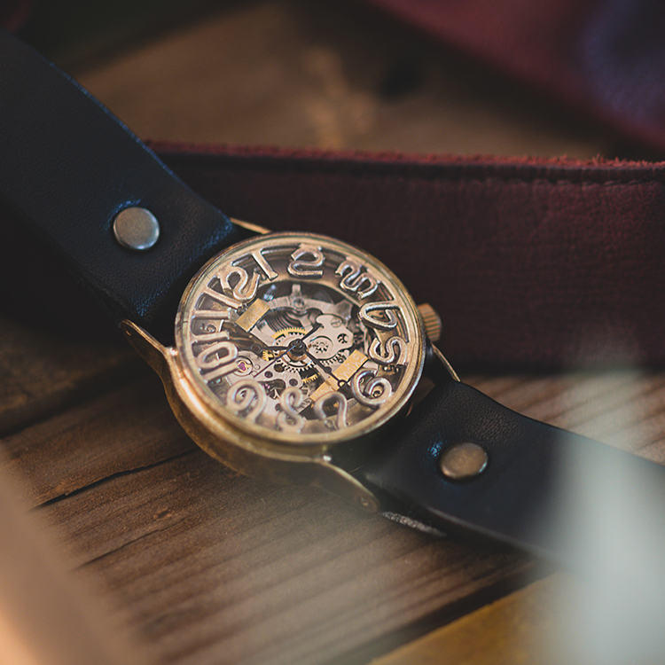 ArtyArty】クラフト時計／NABE「手巻き機械式スケルトン腕時計 BHW-064