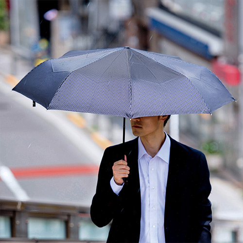 【Ramuda】紳士折りたみ傘 ブライトストライプ