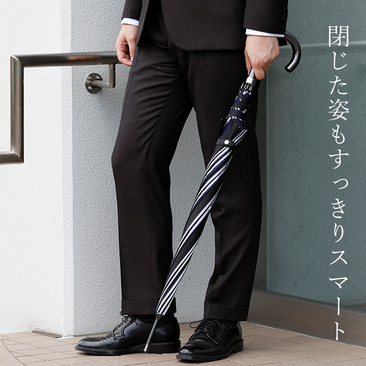 【Ramuda】ジャンプ式耐風骨 紳士長傘(65cm)