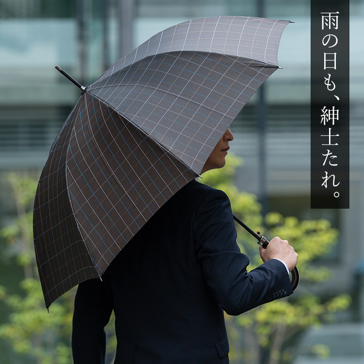 【Ramuda】ジャンプ式耐風骨 紳士長傘(65cm)