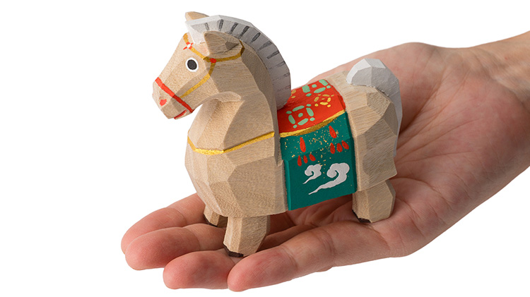 【高橋勇二】奈良一刀彫 干支飾り「午（うま）」