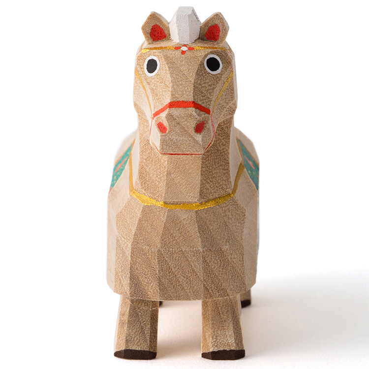 【高橋勇二】奈良一刀彫 干支飾り「午（うま）」