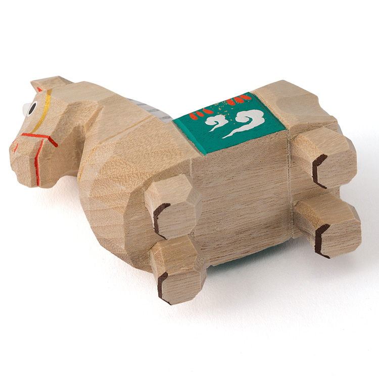 【高橋勇二】奈良一刀彫 干支飾り「午（うま）」