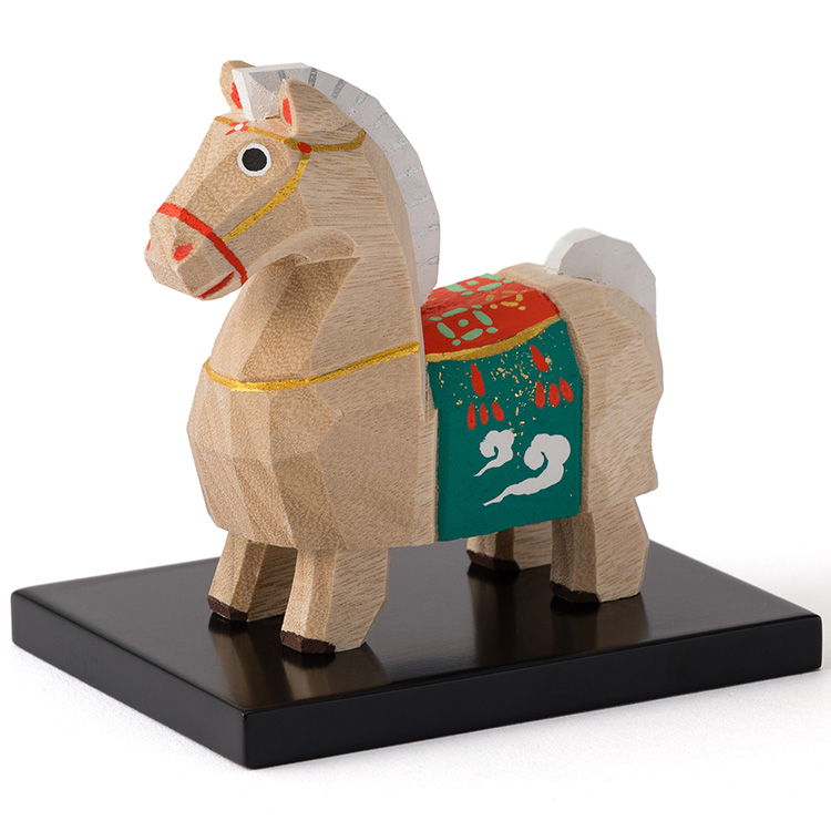 【高橋勇二】奈良一刀彫 干支飾り「午（うま）」