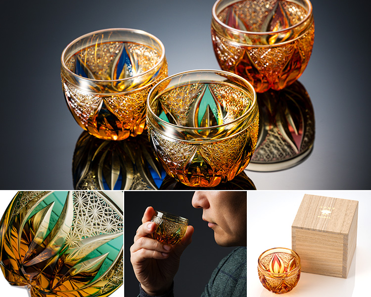 【根本硝子工芸】Sake Glass　雫-Shizuku-　Naturally Class