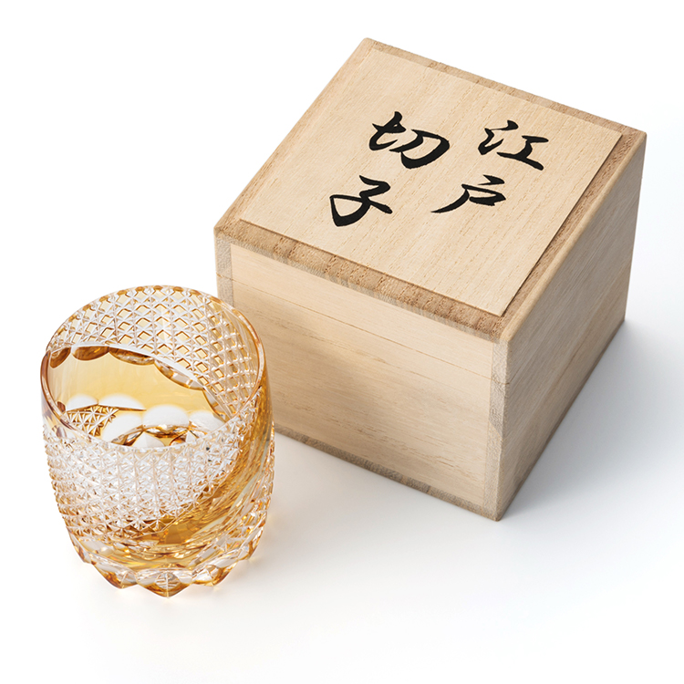 【篠崎硝子工芸所】酒グラス「麻の葉巻」
