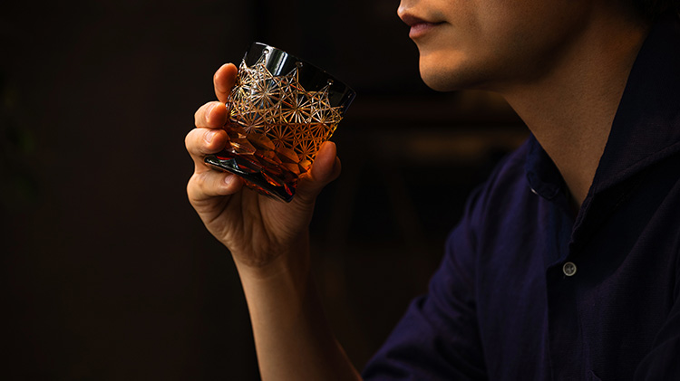 【深川硝子工芸】小樽切子　オールド　冠