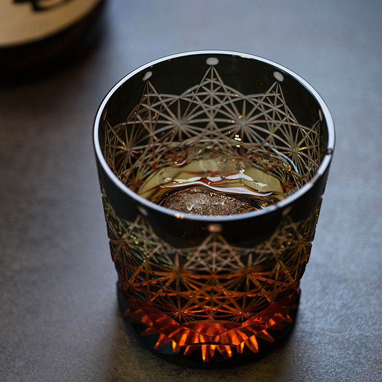 【深川硝子工芸】小樽切子　オールド　冠