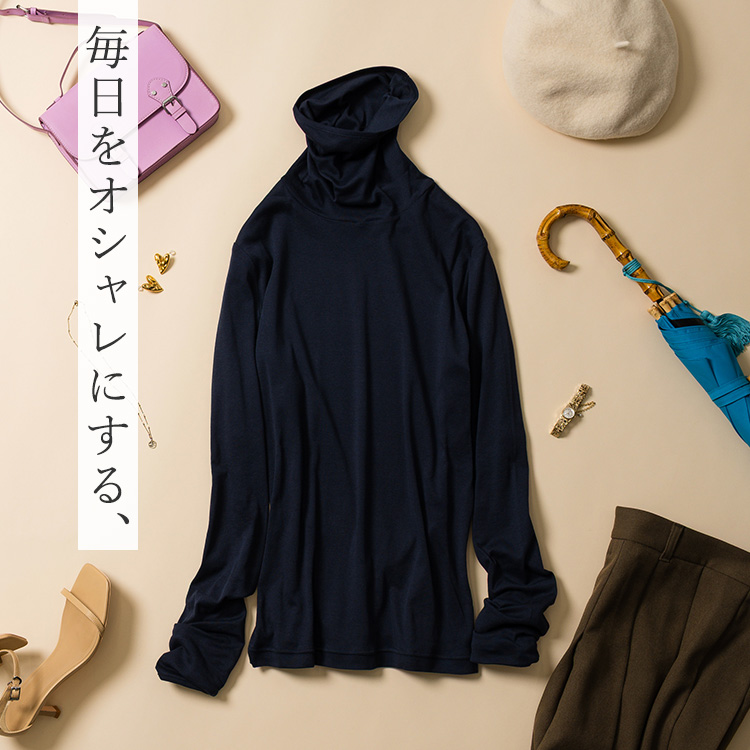 【tsuki.s】レディースハイネック プルオーバー