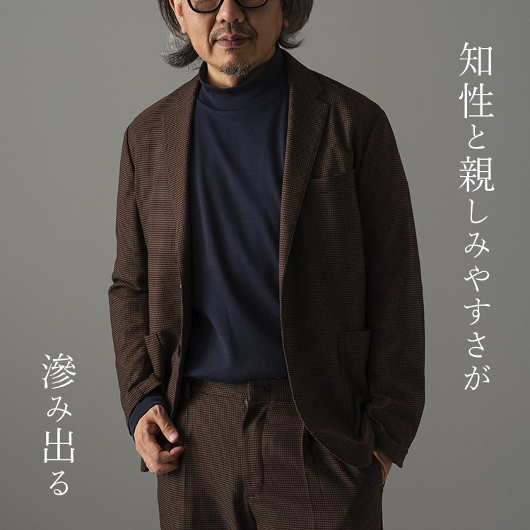 【tsuki.s】メンズ フライス モックタートルネック