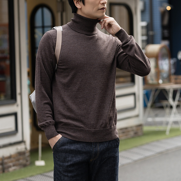【el alto】エキストラファインウール　タートルネックニット