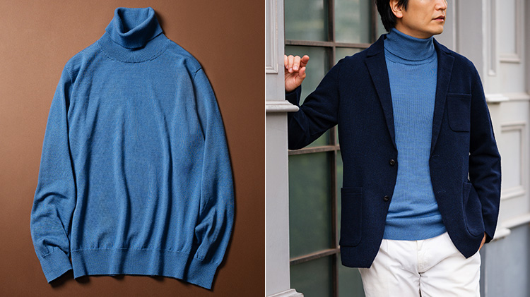 【el alto】エキストラファインウール　タートルネックニット