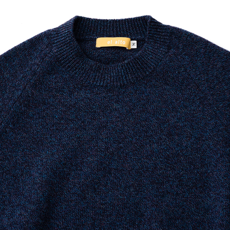 【el alto】カシミヤ100％ ラグランモックネック クラッシュカラー