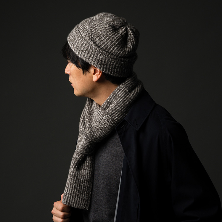 UTO】カシミヤ100% 二つ杢 両畦ニットキャップ | 藤巻百貨店