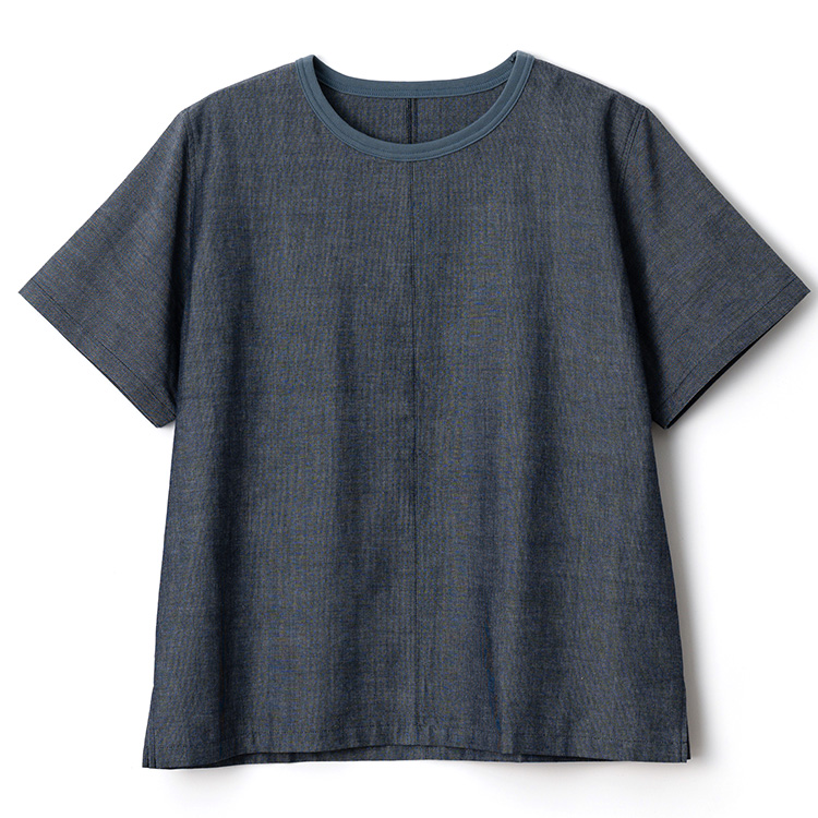 【うなぎの寝床】久留米絣Ｔシャツ　068