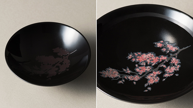 【丸モ高木陶器】桜の平盃 ペアセット