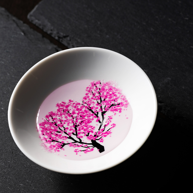 【丸モ高木陶器】桜の平盃 ペアセット