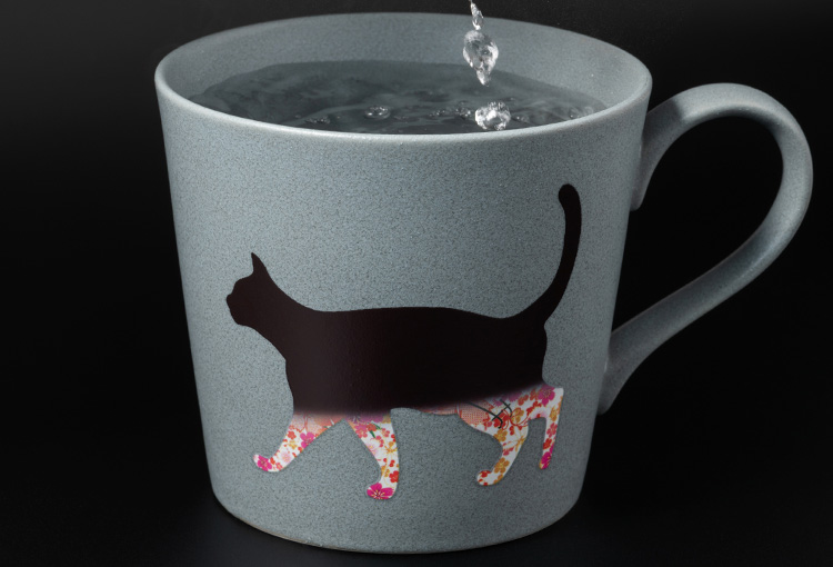 【丸モ高木陶器】華猫のマグカップ
