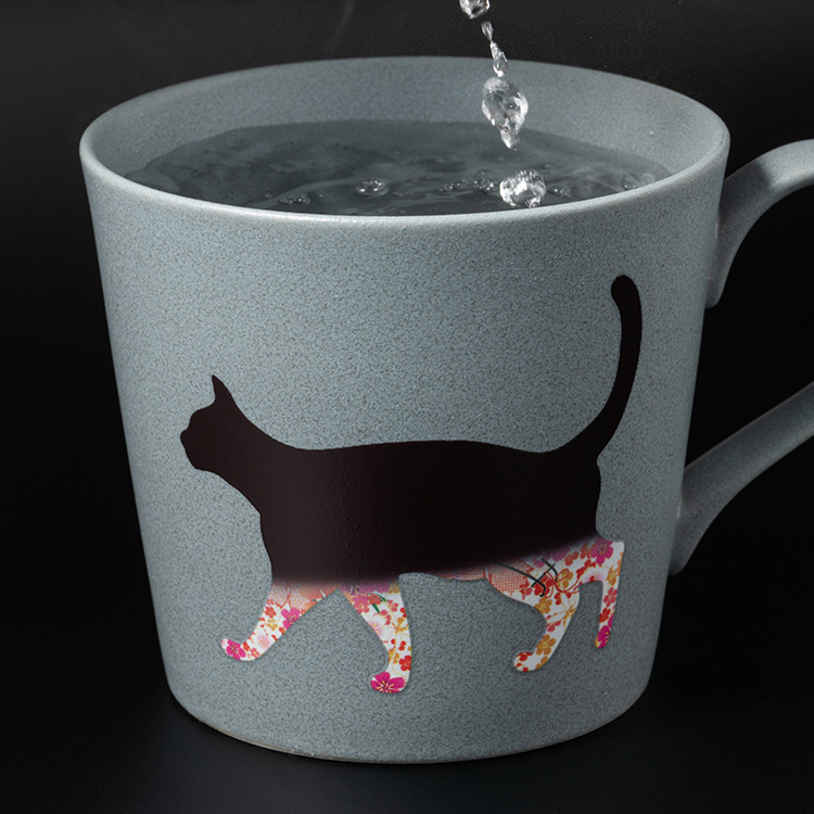 【丸モ高木陶器】華猫のマグカップ