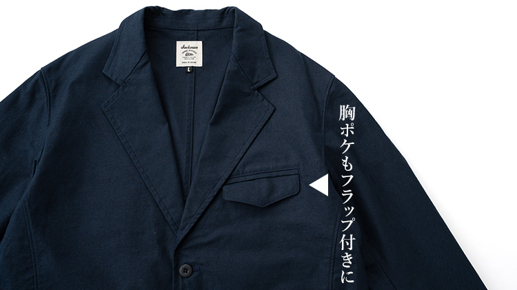 【Jackman】Back Nep Jacket(JM8568) フラップ付きポケット