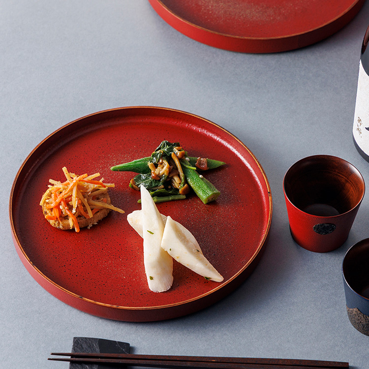 【さぬきうるしSinra】<香川漆器>錫蒔絵 石粉塗プレート