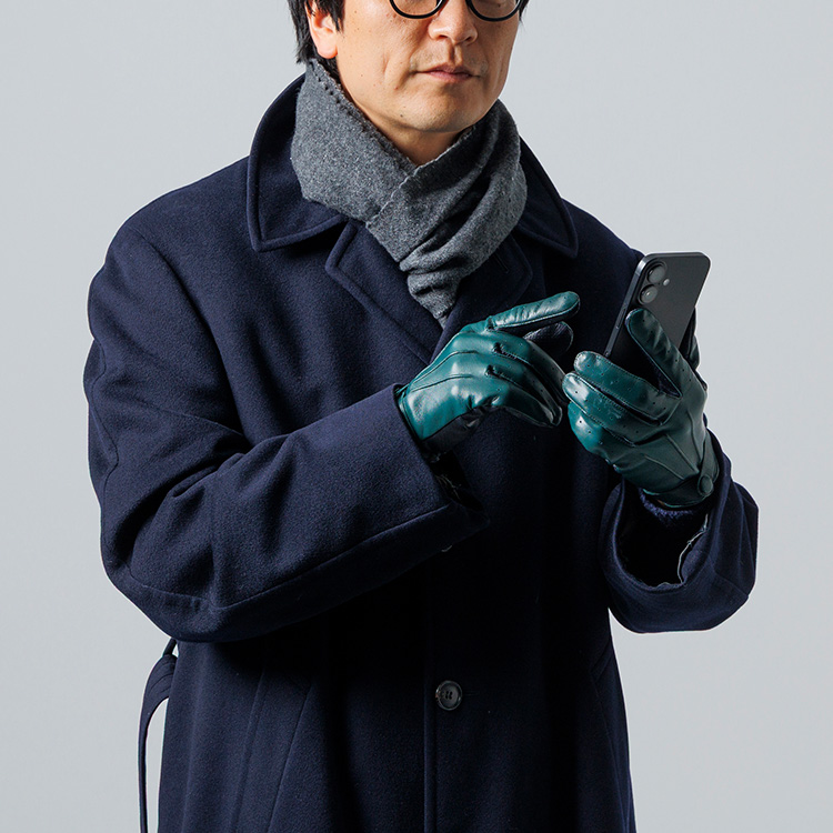 【平田商店】パンチングレザー ドレスグローブ(スマホ対応)