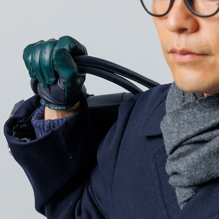 【平田商店】パンチングレザー ドレスグローブ(スマホ対応)